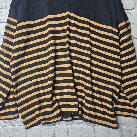 Lane Bryant Striped Relaxed Fit Drop Shoulder Long Sleeve Sailor Collar New 22/4 - Picture 3 of 10